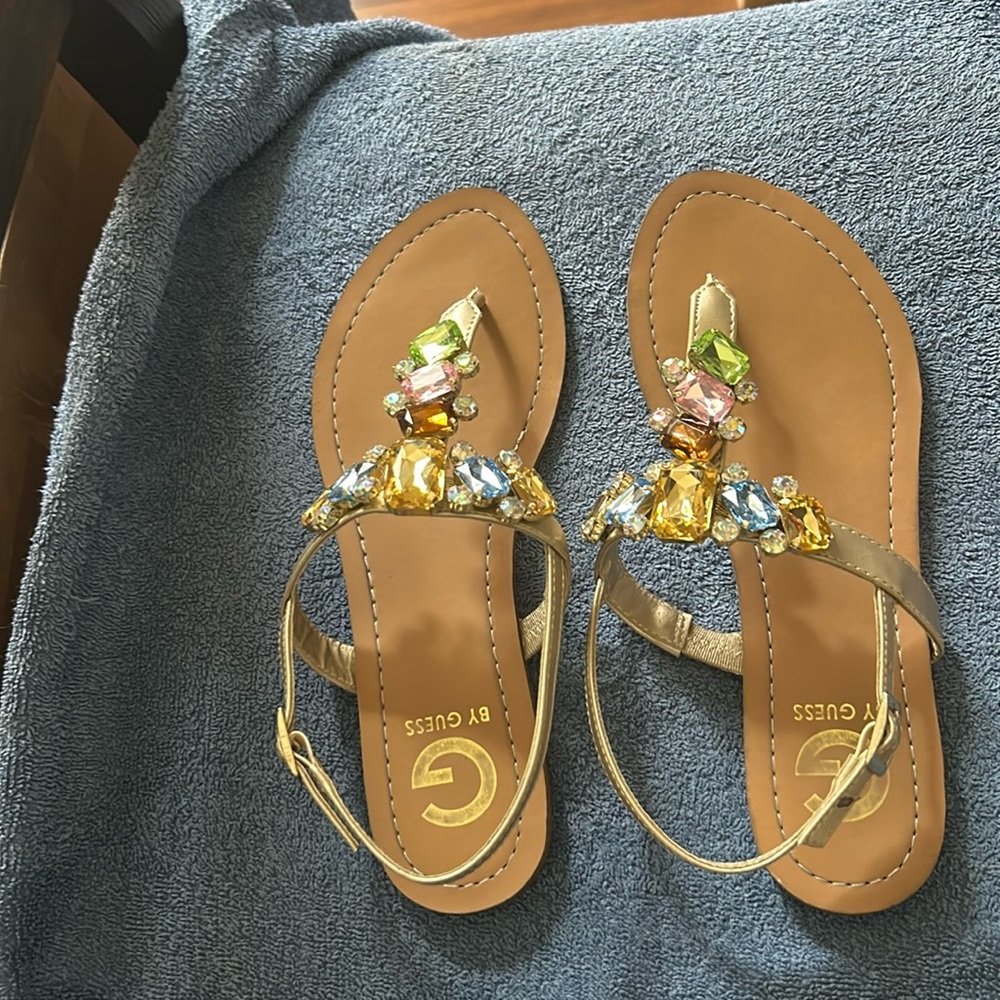 Guess Gemstone Metallic Sandals